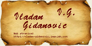 Vladan Gidanović vizit kartica